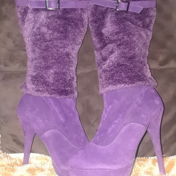 Ami Club Wear Shoes - Purple Chunky Platform Boots